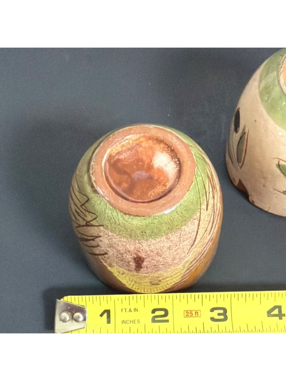 VTG Signed Hand Painted Greek Art Pottery Candlestick Holder Floral Tumblers Set - Picture 14 of 16
